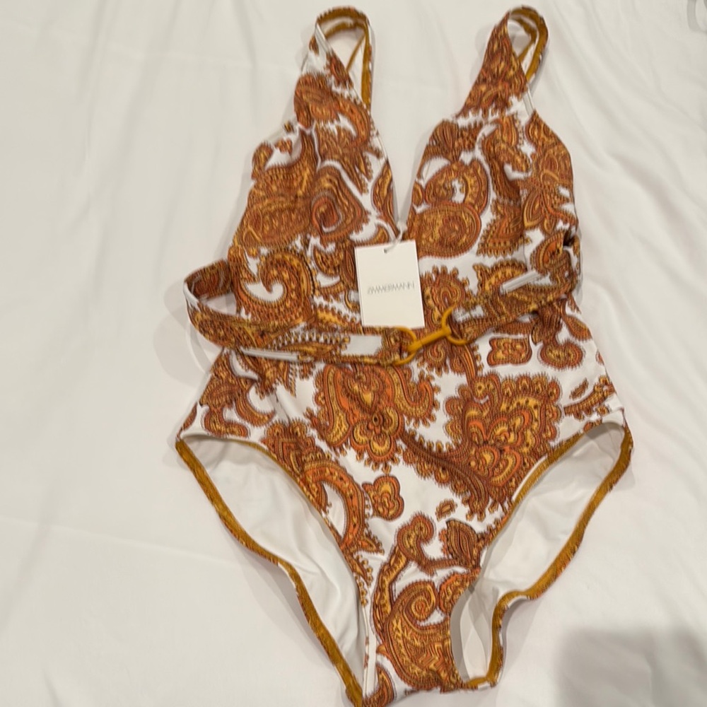 Paisley Print One Piece Swimsuit